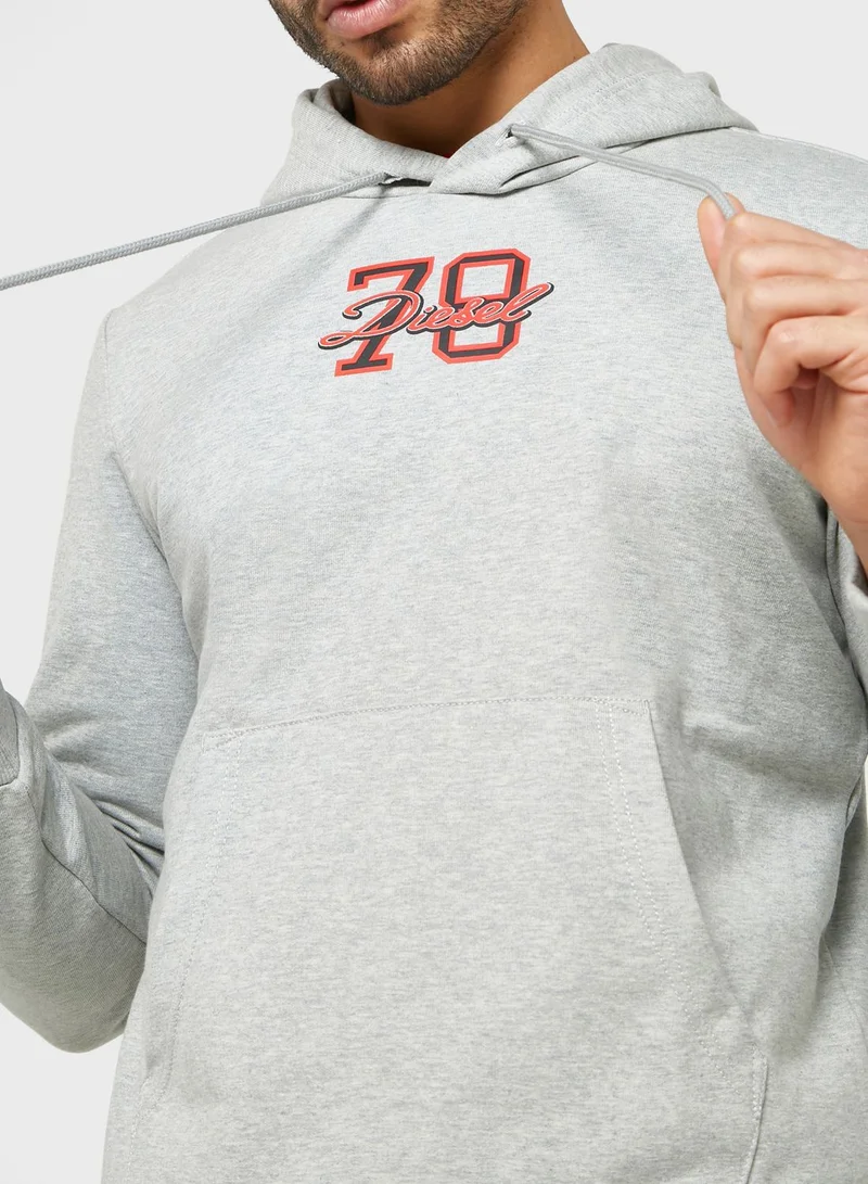 DIESEL Logo Hooded Neck Sweatshirt