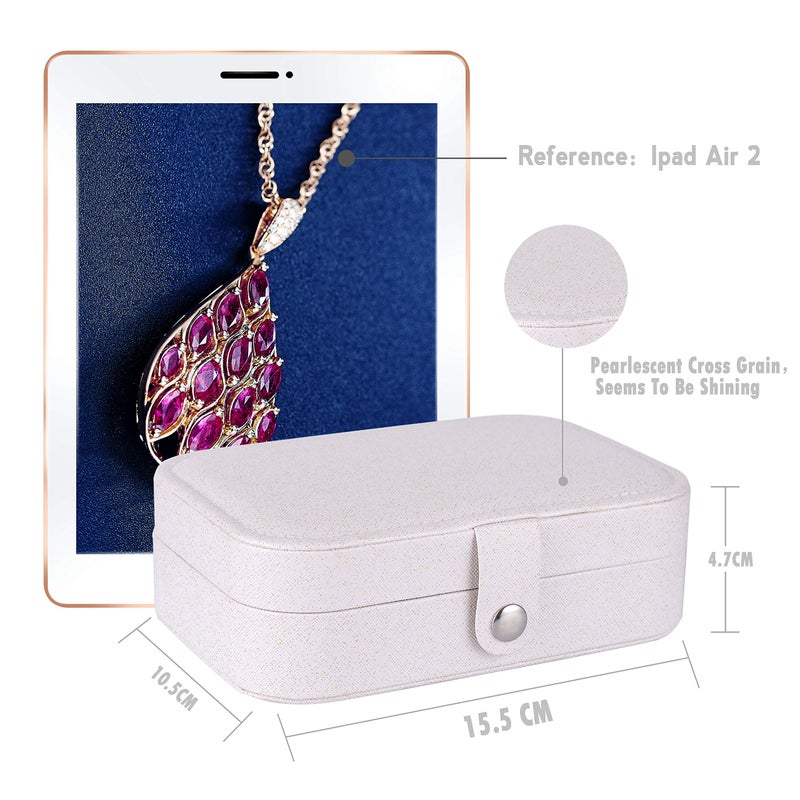 Wolfteeth Jewelry Box Necklace Ring Storage Organizer Earrings Holder Jewelry Case Portable Travel Jewelry Cabinet Gift Case for Women Double Layer Pink 503002 (Just Case) - Image 4