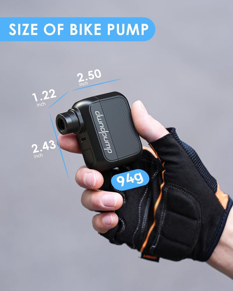 dwndpump مضخة دراجات dwndpump، مضخة دراجات كهربائية صغيرة، مضخة إطارات دراجات 100 PSI مع صمام بريستا وشريدر، مضخة صغيرة للدراجات الرياضية - Image 4
