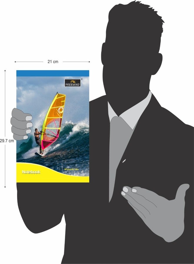 Freemind Notebook, A4 Size 29.7x21 cm, 108 Pages, Single Line, 3 in 1(SL+4L+Sq.0.5"), Pack of 6 - Image 3