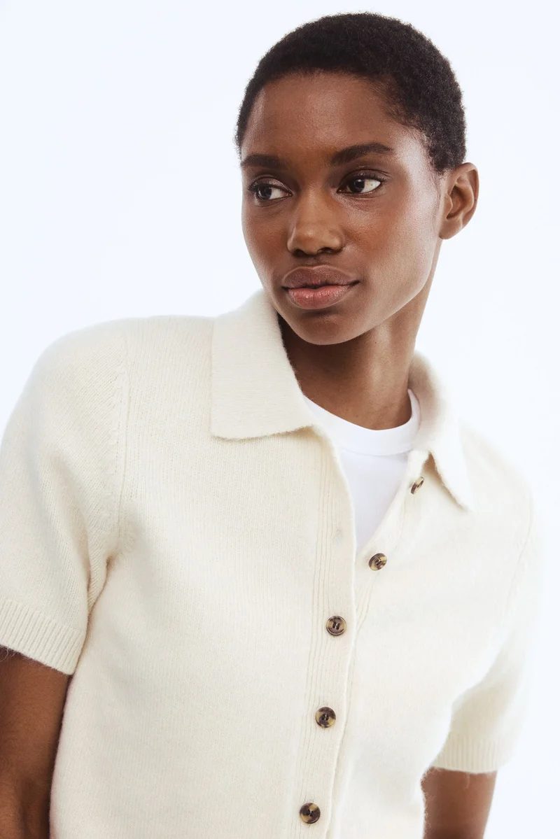 H&M Short-sleeved collared cardigan