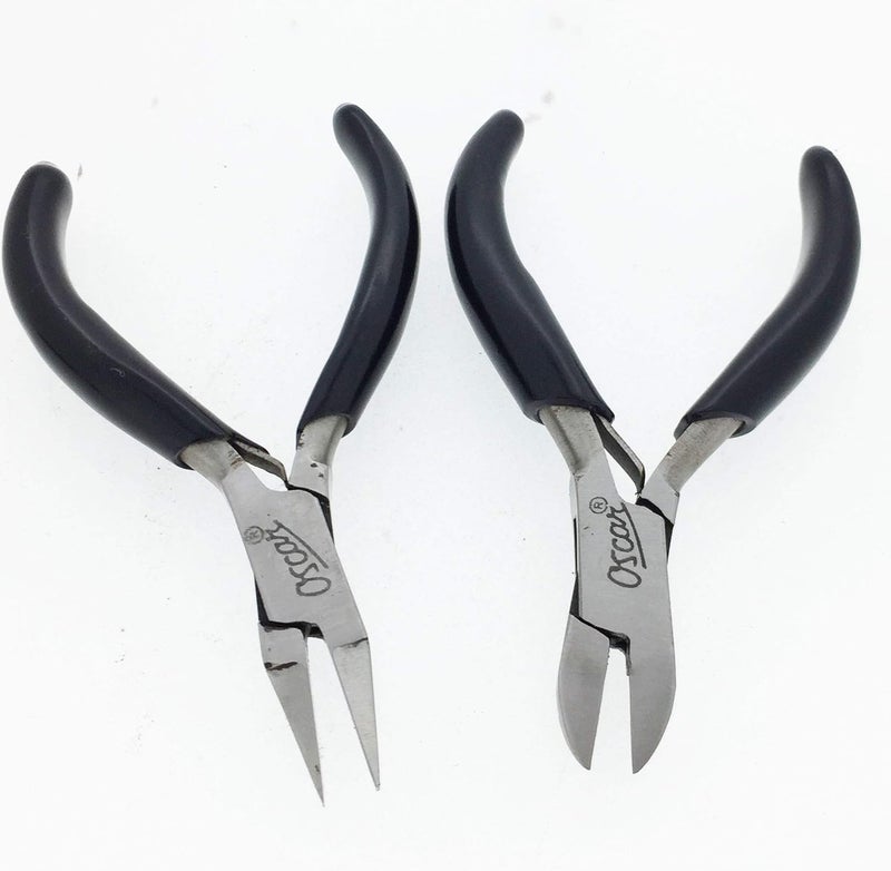 SWISSO Oscar 2PC Mini Craft Pliers with Flat Nose Pliers and Cutting Pliers 8cm Great for Travel or Young Crafters - Image 1