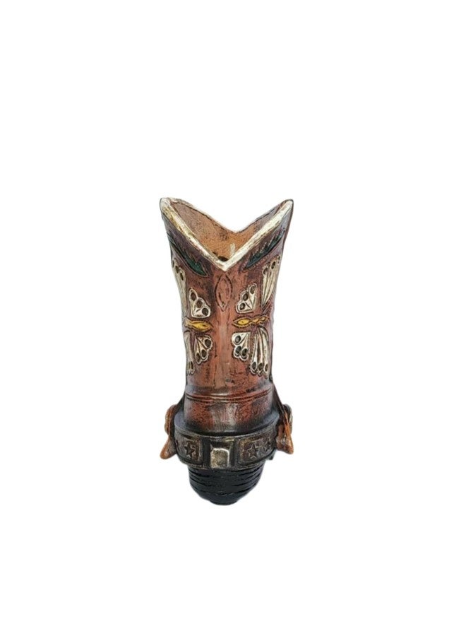 Eagrafts Rustic Decorative Western Cowboy Boot Pencil Pen Holder Vase Caddy Office Decoration (Reddish Brown) - Image 4