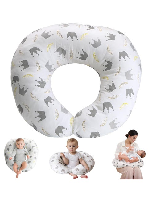 Gonice Baby Nursing Pillow Multipurpose Positioner Cushion Cotton Blend Fabric Includes Nursing Cushion + Removable Cover