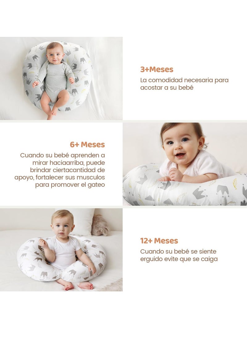 Gonice Baby Nursing Pillow Multipurpose Positioner Cushion Cotton Blend Fabric Includes Nursing Cushion + Removable Cover