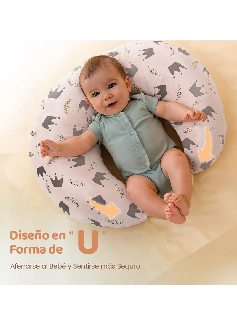 Gonice Baby Nursing Pillow Multipurpose Positioner Cushion Cotton Blend Fabric Includes Nursing Cushion + Removable Cover