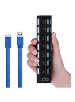 نيبمينينت موزع USB به 7 منافذ الأسود / الأزرق  - Image 3