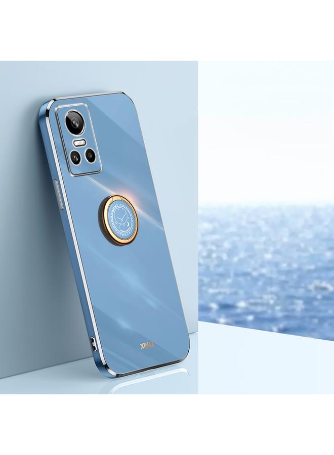 S-TOP Case For Realme GT Neo 3 XINLI Straight Edge 6D Electroplate TPU Phone Case with Ring Holder - Image 1