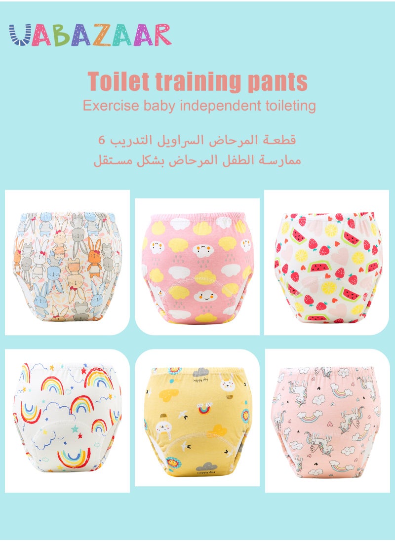 URbazaar Baby Potty Training Underwear for Boys and Girls, 6 Pack Absorbent Training Pants for Toddlers with Printed Reusable Cotton Toilet Training Pants for 12-18kg Kids (2-4 Years)  - Image 3