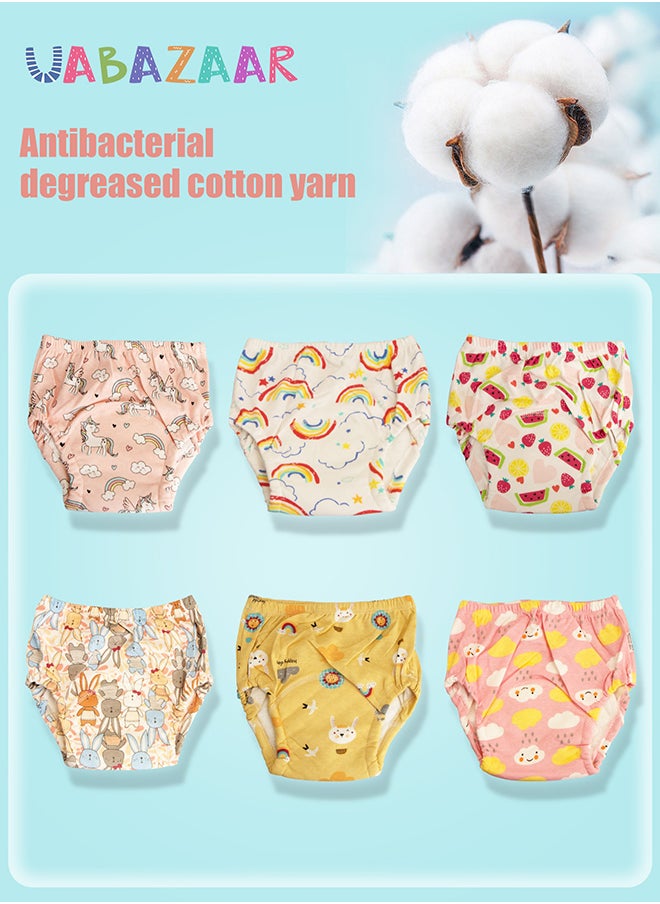 URbazaar Baby Potty Training Underwear for Boys and Girls, 6 Pack Absorbent Training Pants for Toddlers with Printed Reusable Cotton Toilet Training Pants for 12-18kg Kids (2-4 Years)  - Image 2