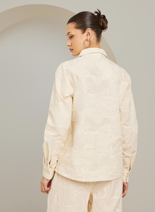Styli Women Off-White Embroidered Long Sleeve Shirt - Image 4
