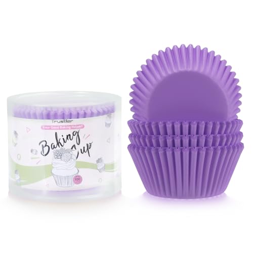 TRUSBER Baking Cups 100 pieces Standard Size Paper Cupcake Liners Wrappers Nonstick Muffin Molds Baking Cup Holders for Wedding Birthday Baby Shower or Holiday Party