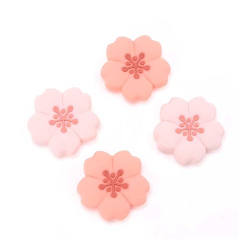GeekShare 4PCS Silicone Joycon Thumb Grip Caps, Kawaii Cherry Blossom Joystick Cover Compatible with Switch/OLED/Switch Lite (Sakura) - Image 1