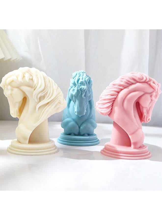 ESEENS Horse Head Mold Candle Animal Resin Casting Making Molds Silicone for Home Decorate 3D Clay (ESEENS) - Image 5