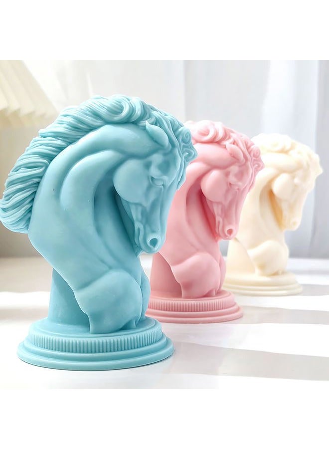ESEENS Horse Head Mold Candle Animal Resin Casting Making Molds Silicone for Home Decorate 3D Clay (ESEENS) - Image 1