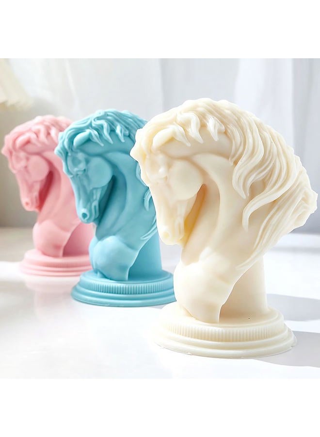 ESEENS Horse Head Mold Candle Animal Resin Casting Making Molds Silicone for Home Decorate 3D Clay (ESEENS) - Image 2