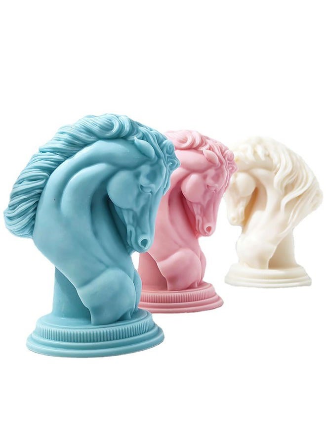 ESEENS Horse Head Mold Candle Animal Resin Casting Making Molds Silicone for Home Decorate 3D Clay (ESEENS) - Image 3