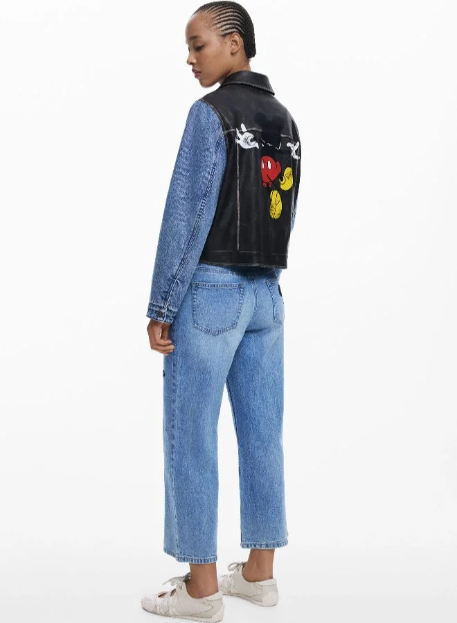 DESIGUAL Waxed Mickey Denim Jacket