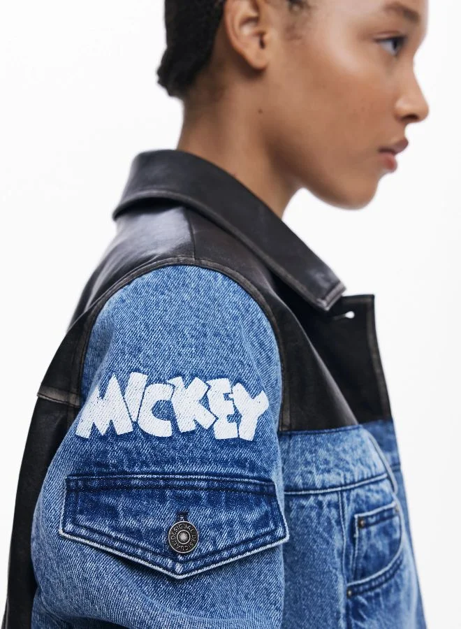 DESIGUAL Waxed Mickey Denim Jacket