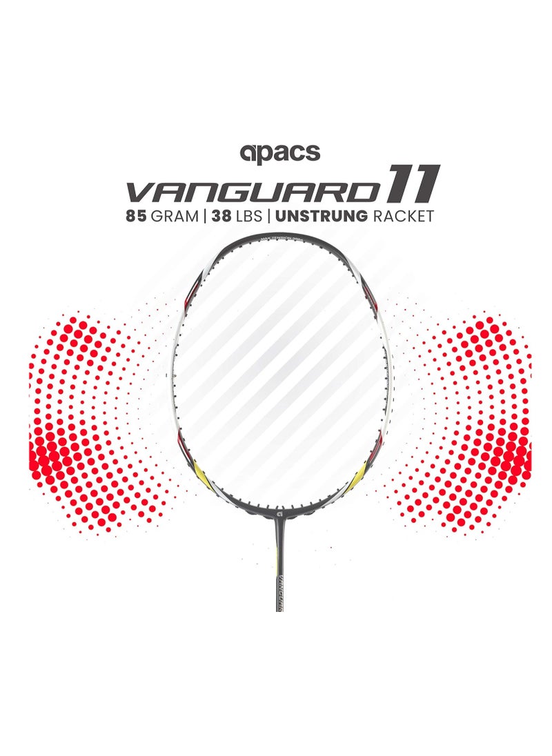 Apacs - Vanguard 11 Badminton Racket  –  38 LBS, 85g | Unstrung Japanese HM Graphite, Lightweight | High Performance & Durable - Image 1