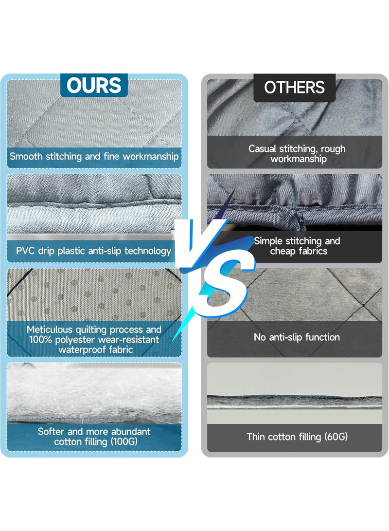 NANAO كرسي ذراع كادي، منظم مسند أريكة مقاوم للماء، منظم مقعد غير قابل للانزلاق، حامل جهاز التحكم عن بعد للمقعد المائل، كادي للمقعد المائل مع 14 جيب لتخزين جهاز التحكم عن بعد، الهاتف، المجلة (رمادي) - Image 2