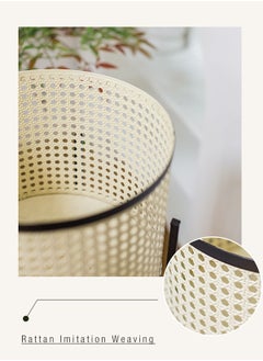 Merry Moments Rattan Imitation Weaving Planter Stand Plant Holder Flower Stand Plant Pot Holder Metal Black Sand Colour with Containers for Indoor and Outdoor Plant 1 Pcs L25xH41xW25  - Image 5