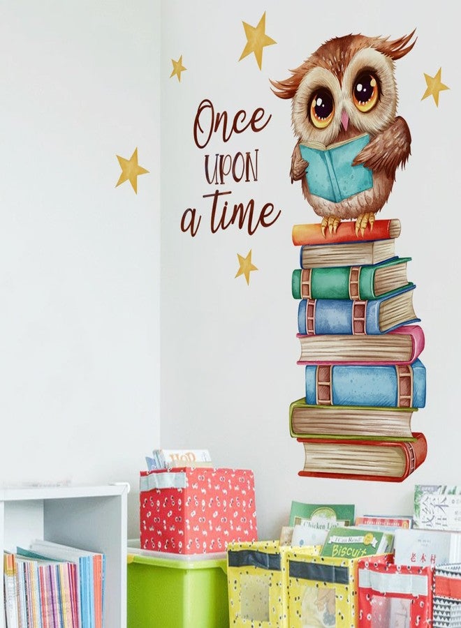 Mirabuy Owl Books Educational Wall Decals Reading Corner Wall Stickers for Classroom Kids Bedroom Preschool Wall Decor - Image 1