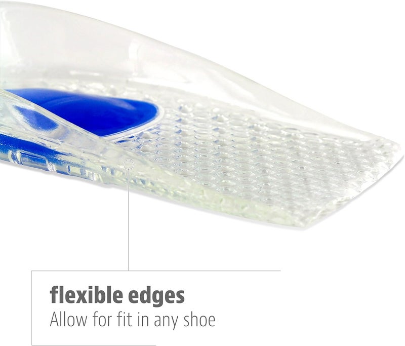 Sof Sole Men's Gel Heel Cup Comfort Insoles - Clear and Blue, Size M 7-12 - Image 4