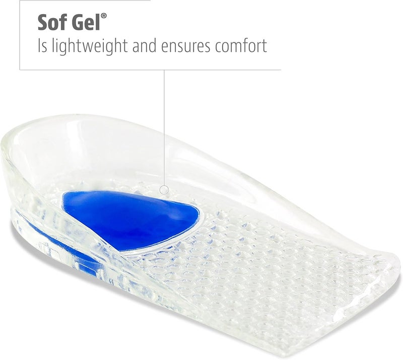 Sof Sole Men's Gel Heel Cup Comfort Insoles - Clear and Blue, Size M 7-12 - Image 3