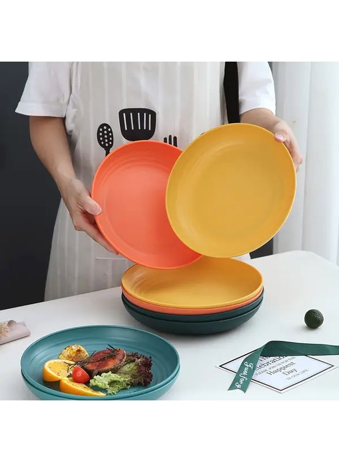 BPA Free 8pc Large Deep Plastic Bowls Microwave Dishwasher Safe Assorted Colors Dark Green Blue Orange Yellow - Image 4