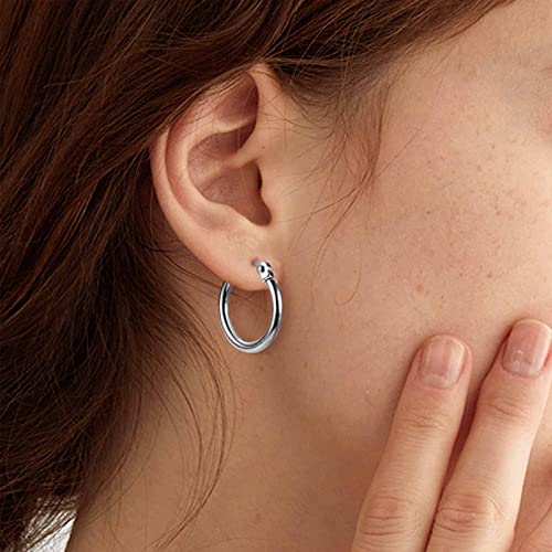 Jstyle 3 Pairs Stainless Steel Hoop Earrings for Women Huggie 12MM - Image 4