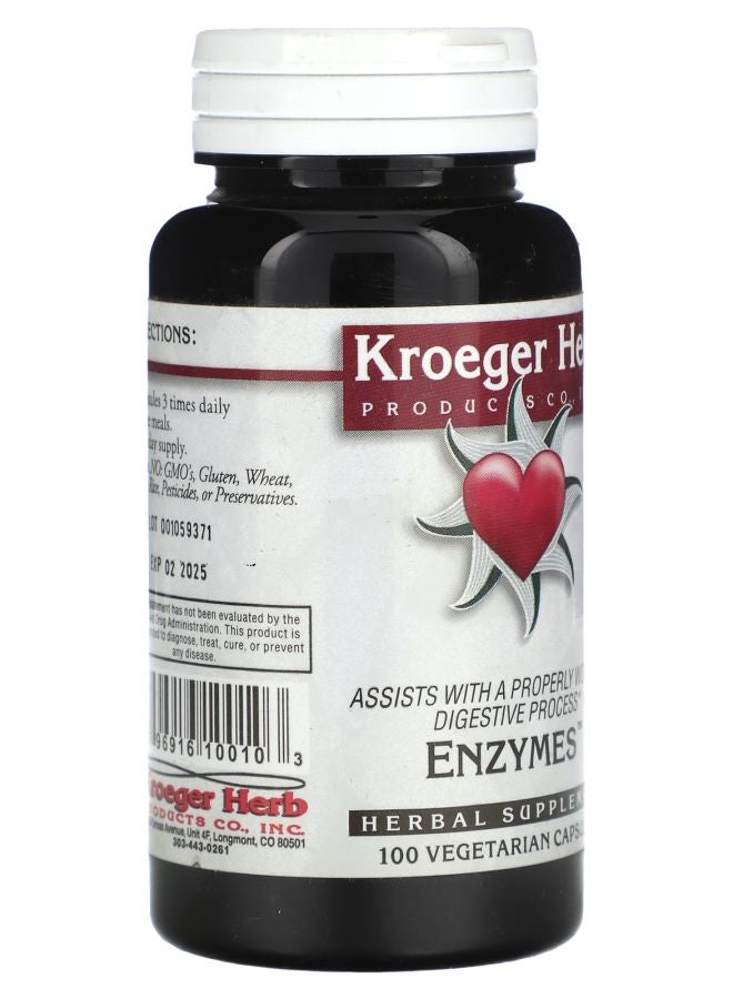 Kroeger Herb Co Enzymes 100 Vegetarian Capsules - Image 2