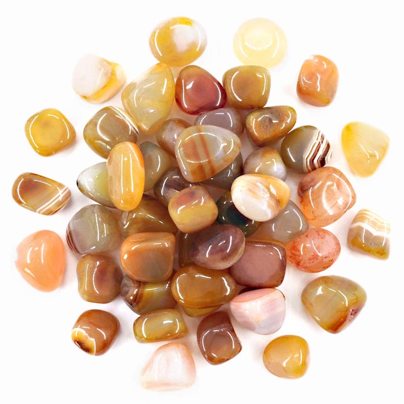 Hilitchi Yellow Agate Stone Tumbled Stones for Plants Cacti  Succulents Bedding Vase Filler Landscape Bottom Decoration About 1lb455gBag