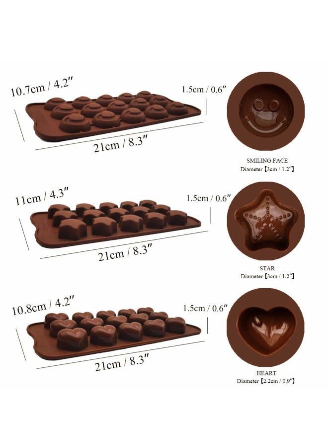 CNYMANY 6 pcs Silicone Chocolate Molds, Candy Mold Jelly Mould Non-Stick Kitchen Baking Pans Ice Cube Trays for Party Festival - 6 Shapes - Image 3