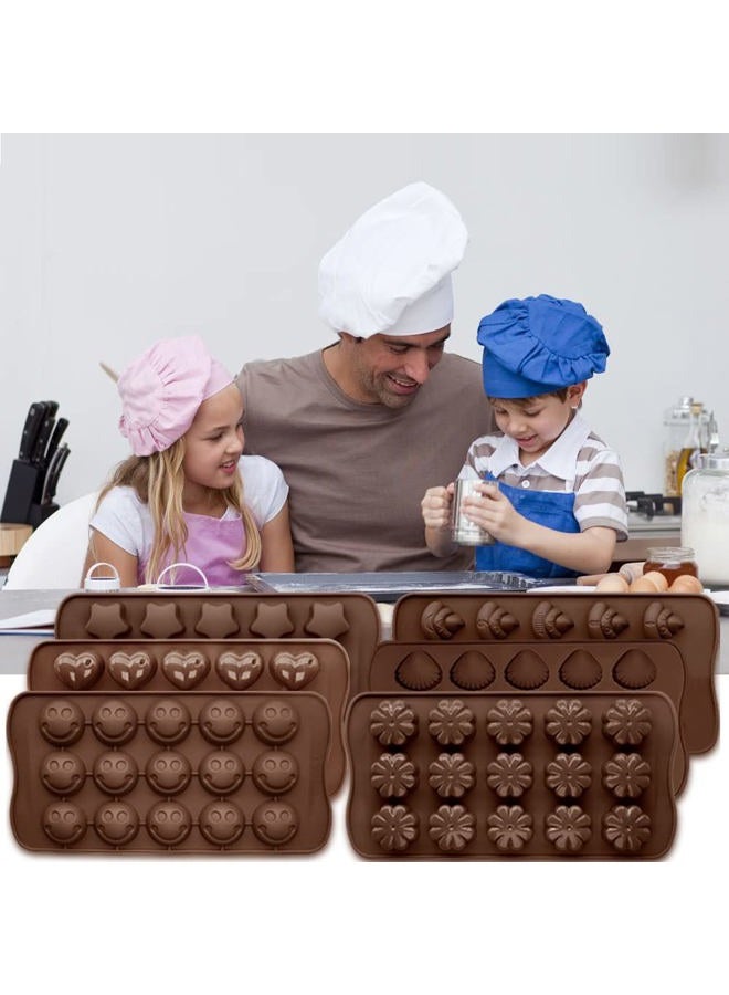 CNYMANY 6 pcs Silicone Chocolate Molds, Candy Mold Jelly Mould Non-Stick Kitchen Baking Pans Ice Cube Trays for Party Festival - 6 Shapes - Image 5