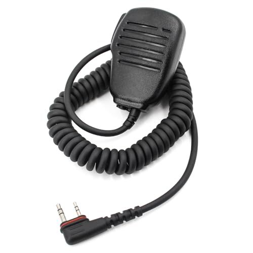 Accessoryway Hm-186ls Small Speaker Microphone Compatible for icom ID-31A ID-51A ID-52A IP100H IP501H radios with 3.5mm Audio Jack and Revolving Swivel Clip Right Angle 2-pin connecto and Revolving Swivel Clip - Image 1