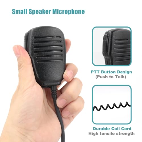 Accessoryway Hm-186ls Small Speaker Microphone Compatible for icom ID-31A ID-51A ID-52A IP100H IP501H radios with 3.5mm Audio Jack and Revolving Swivel Clip Right Angle 2-pin connecto and Revolving Swivel Clip - Image 3