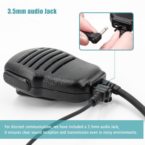 Accessoryway Hm-186ls Small Speaker Microphone Compatible for icom ID-31A ID-51A ID-52A IP100H IP501H radios with 3.5mm Audio Jack and Revolving Swivel Clip Right Angle 2-pin connecto and Revolving Swivel Clip - Image 5