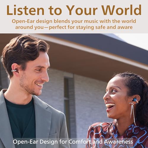 JVC Nearphones Open Ear True Wireless Headphones - Open Ear Earbuds - Bluetooth 5.3-24H Playback - IPX4 Water Resistant - Built-in Mic - Awareness & Comfort - Ear Clip Earbuds - HANP1T - Image 2