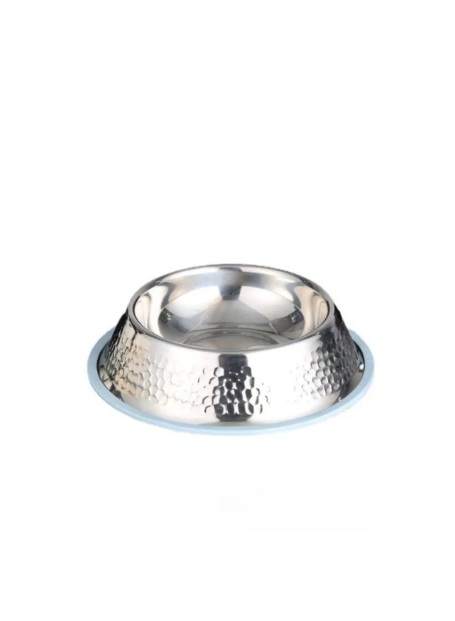 Stainless Steel Pet Food Bowl with Non-Slip Base, Textured Design, 34cm Diameter, for Dogs and Cats - Image 3