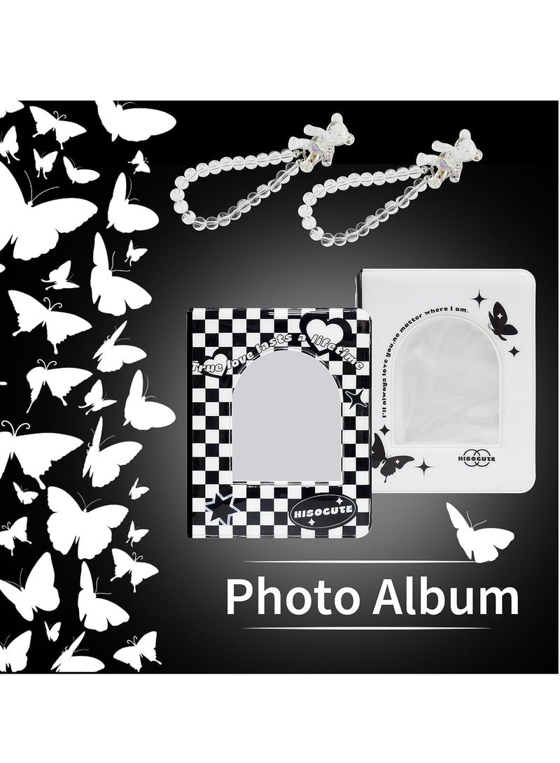 سيوسي 2PCS Kpop Photocard Binder 3-inch Mini Kpop Album with Cute Dangling Bear Korean Photo Card Binder Book Mini Album 20 Sheets 40 Pockets - Image 3