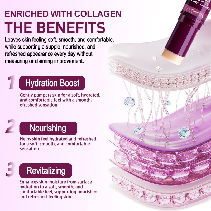 Meifenla Calcium Multi Balm Stick,Calcium Volume Multi Balm - Collagen Moisturizing Stick for Face, Eyes and Neck Skin, Hydrating & Firming For All Skin Type - Image 5