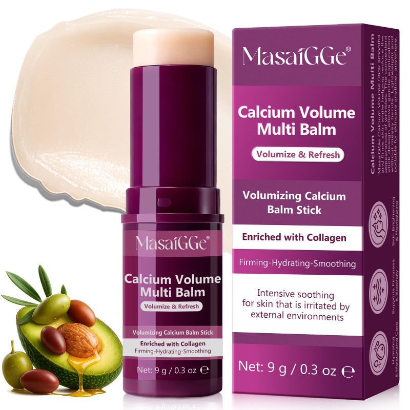 Meifenla Calcium Multi Balm Stick,Calcium Volume Multi Balm - Collagen Moisturizing Stick for Face, Eyes and Neck Skin, Hydrating & Firming For All Skin Type - Image 1