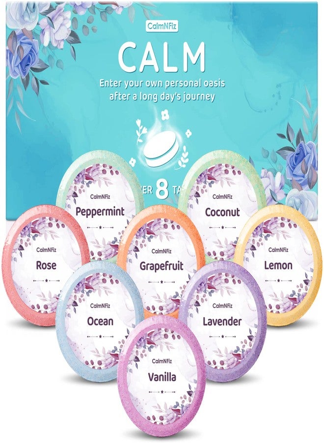 أقراص استحمام CalmNFiz الفوارة بـ 8 روائح - كرات استحمام فوارة بروائح عضوية وطبيعية للمراهقين والبالغين - هدية مثالية لأعياد الميلاد وعيد الميلاد للنساء اللواتي يملكن كل شيء (خضراء) - Image 1