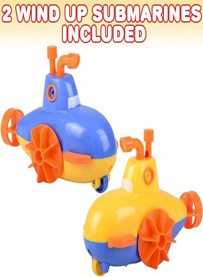 ArtCreativity Wind Up Submarine Toys for Kids, Set of 2, Water Swimming Toy Submarines, Fun Bathtub Toys for Kids, Underwater Party Favors for Boys and Girls, Unique Goodie Bag Fillers - Image 2