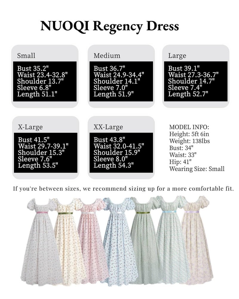 Nuoqi Regency Dresses for Women Long Floral Regency Era Dress Empire Waist Tea Party Dress M, Pink - Image 5