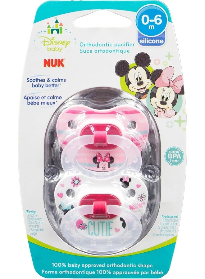 NUK Disney Baby Puller Pacifier, 0-6 Months, Girl/Minnie Mouse, 1 pk - Image 1