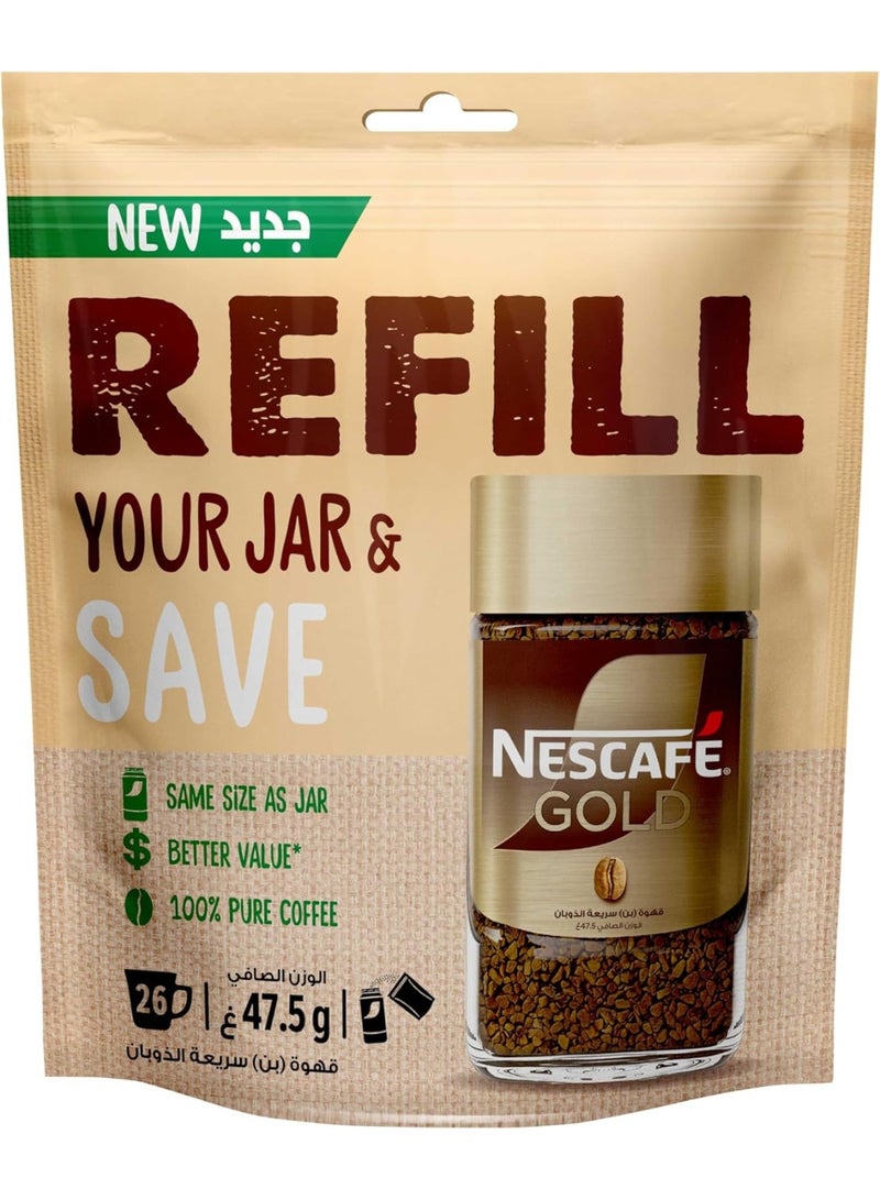 ري فل جديد! NESCAFÉ Gold توفير أكبر في حجم أصغر! كيس إعادة تعبئة 47.5 جرام - Image 1