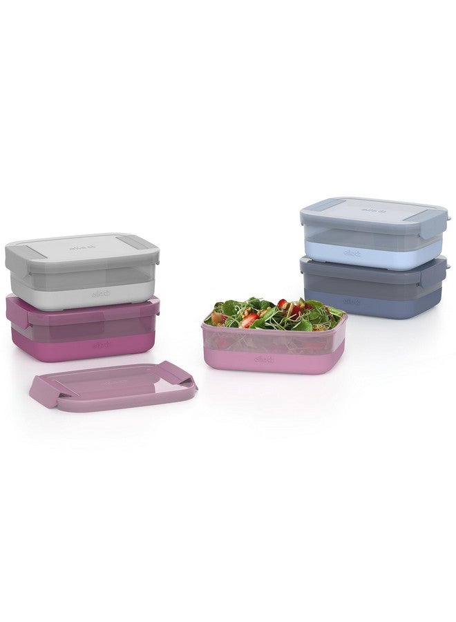 Ello Ello 10 Pc BPA Free Plastic Meal Prep Container Set - 5 Pack with Silicone Boots, Airtight Lids, Dishwasher & Microwave Safe, Elderberry  - Image 4
