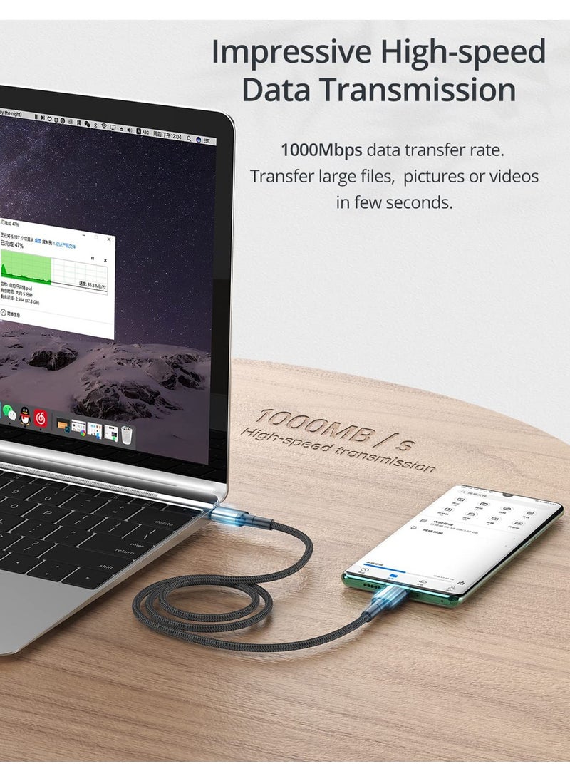 PEGANT 1M USB-C to USB-C Cable, 100W Fast Charging, Nylon Braided with Power Delivery  - Image 4